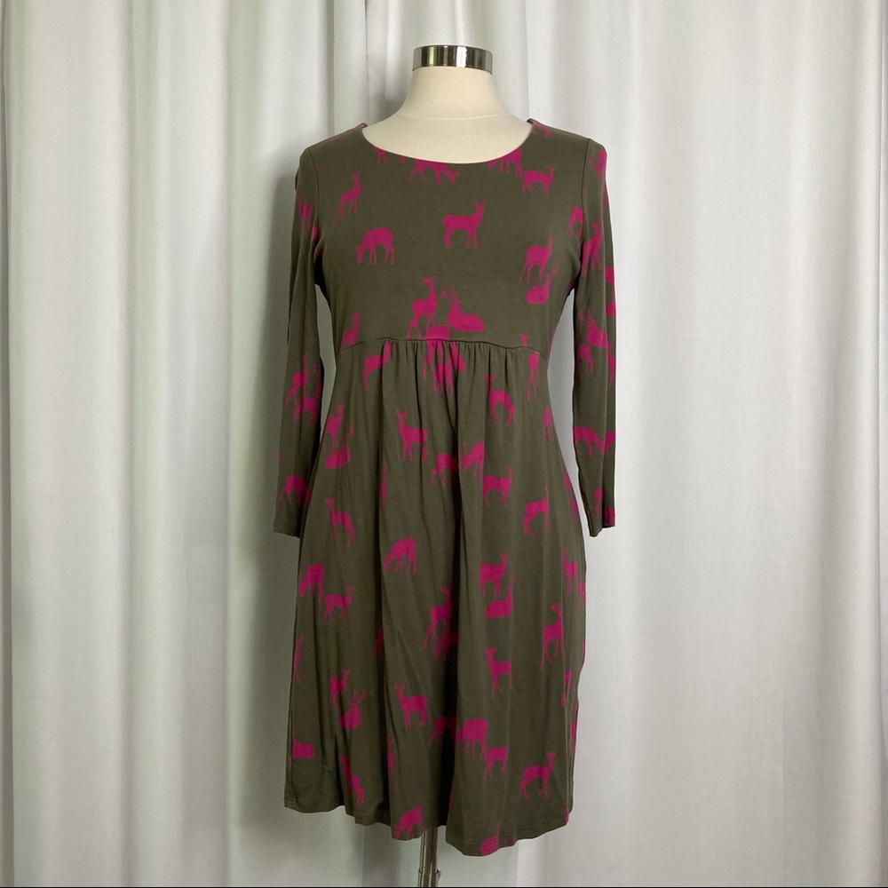 Boden deer print stretchy dress tunic size 8 10 Medium